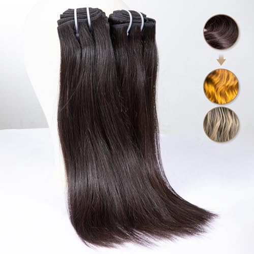 Last 5+ Years Raw One Donor Straight Bundles Human Hair Indian Hair 2 Bundles 18 18 Inches Unprocessed 100% Cuticle Aligned Virgin Human Hair Weave