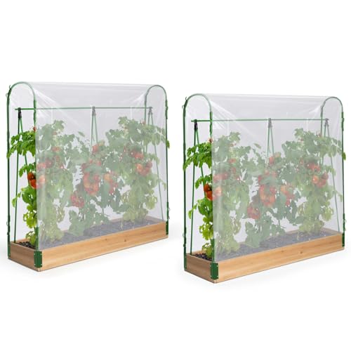 IDMarket - Duo serres à tomates modulables spéciales Croissance kit Complet bâche + Support