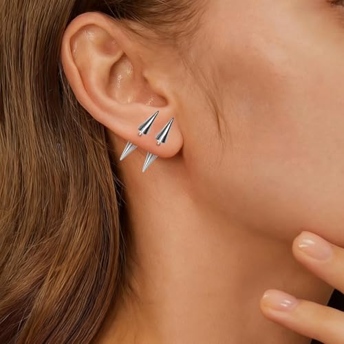 20 piezas de accesorios para el cabello estilo gótico para mujeres, clips de metal punk con picos para trenzas, accesorios de peinado grunge plateados, joyería gótica alternativa Y2K para trenzas miniatura 5