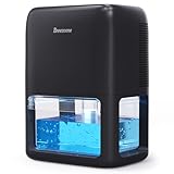 BREEZOME 60 OZ Dehumidifiers for Home, Dual-Semiconductor Quiet Dehumidifier with Timer Auto-Off Sleep Mode 7 Colors Light Portable Small Dehumidifiers for Bathroom, Cloakroom, RV, Black