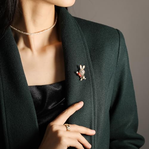 Broche de conejo de zanahoria con circonita para accesorios 5