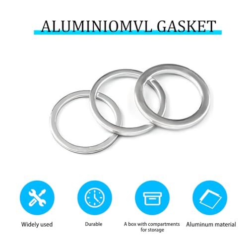Image of Mandark 570 PCS 18 Sizes Car Oil Crush Washers Assortment Kit, Aluminum Auto Engine Oil Drain Plug Gasket, Assorted Sizes M6 M8 M10 M12 M14 M16 M18 M20 M22 M24 for Vehicle Use, Universal Fit