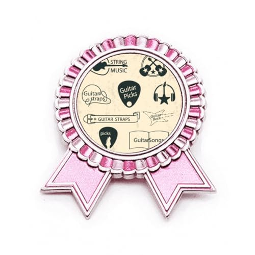 Broche guitare rose pour casque audio en métal accessoire musique original taille M