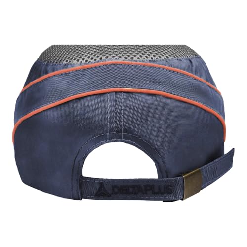 Gorra antigolpes ventilada de polietileno azul con visera corta de 3cm para cabeza 3
