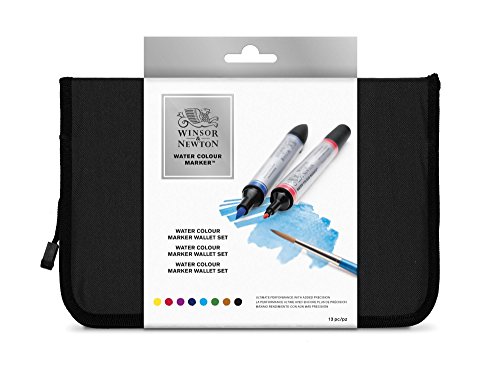 Winsor & Newton Watercolor 8 Markers Set Travel Artist Quality Painting Brushes