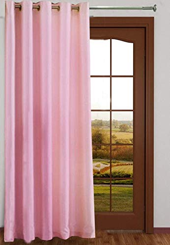 Image of Exporthub Light Pink Plain Eyelet Very Long Door Curtains Set of 1 Pc 10 Feet, (EHSPR487 104)