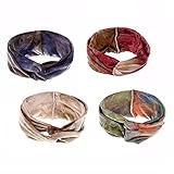 iwobi 4 Stück Damen Stirnband Sommer Haarband Kopfband Elastische Sportliche Headband für Yoga Gym Fitness Training