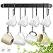 Qiang Ni Coffee Mug Holder: Easy to Install Wall Mounted Cup Hooks - 17' Coffee Rack for Home Kitchen Apartment Office Dining Room Cafe Bar
