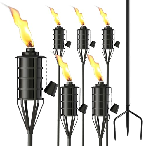 Upgraded Citronella Garden Torch Set of 6