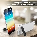 TIESOME Ultra-Thin Aluminum Alloy Mobile Phone Holder Portable Cell Phone Stand Mini Kickstand Foldable Desktop Lazy Multifunctional Mini Stand(Black)