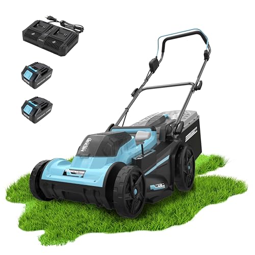 Cecotec Cortacésped de Batería Terrenator E7 Liberty Z Plus. Motor sin Escobillas Brushless, Funciona 2 Baterías 21V 4Ah, Cambio Altura Sistema Z-Tech, Ancho 43cm, 3in1 Mulching Ruedas Traseras XL