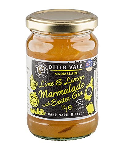 Otter Vale Lime and Lemon Marmalade with Exeter Gin, Mix of Tangy Lime and Lemon with Generous Splash of Local Gin, Hand-Made in Devon, Gluten-Free, 315 g Glass jar