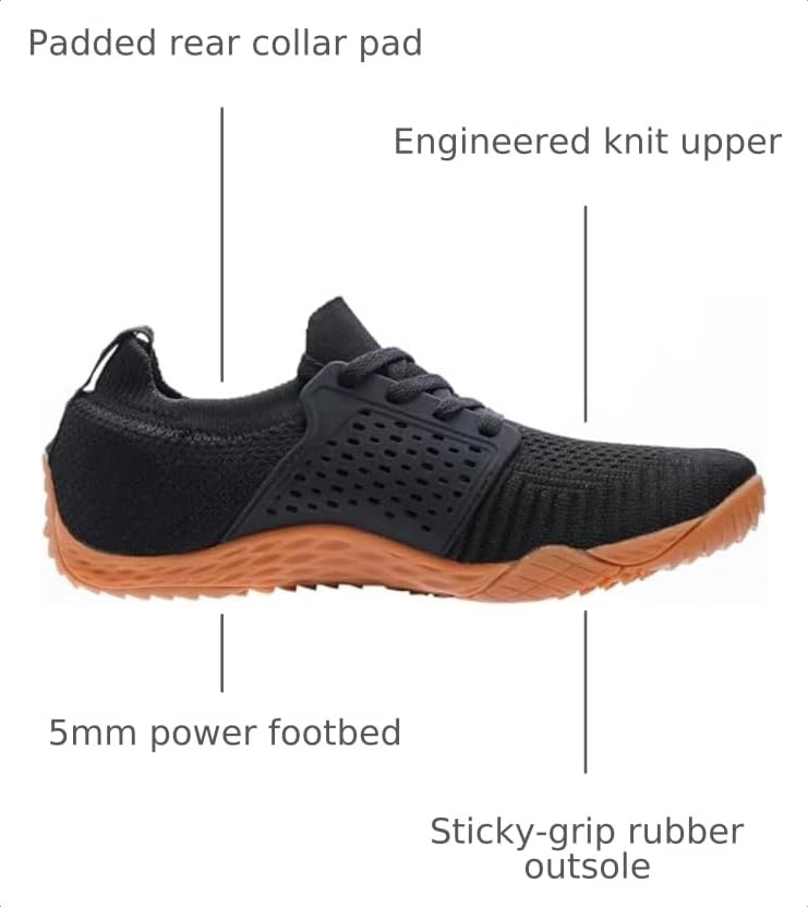 Image of WHITIN Men's Barefoot Minimalist Cross-Trainer W63 | High-Traction, Feather-Light, Natural Stride, Sock-Like Wrap for Gym Workouts, Outdoor Training