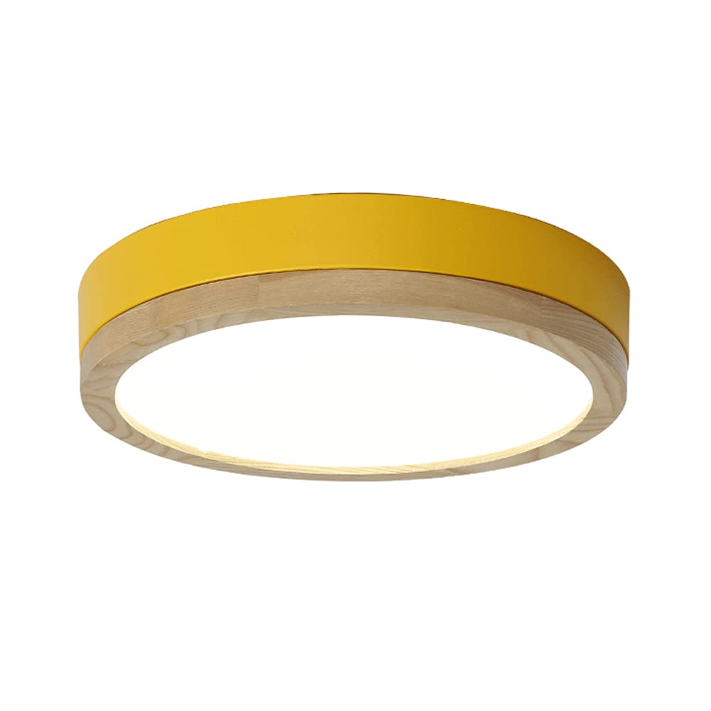 Lampe plate pour la chambre et le salon plafonnier LED jaune