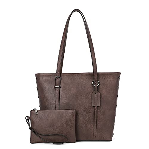 Image of KL928 Handbag for Women Tote Bag PU Leather Large Shoulder Bag Top Handle Satchel Purses 2Pcs Set