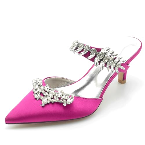 Chaussures de mariée talon chaton escarpins mariage bas strass rose