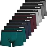 Fullluwaa Men's Boxer Shorts Pack of 10 Cotton Underpants Men Without Scratching Notes Breathable and Soft Men's Underwear
