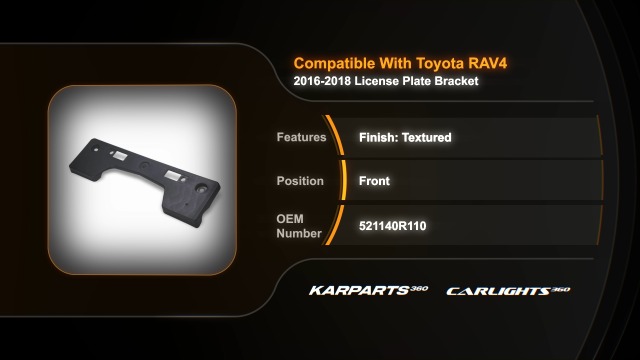 Soporte De Matrícula Delantero Evan-Fischer Para Toyota RAV4 2016–2018