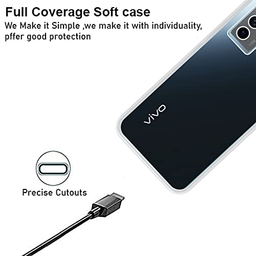Image of VIDO Transparent Back Case Cover for Vivo Y75 4G (Soft & Flexible & Camera Protection Back Case)