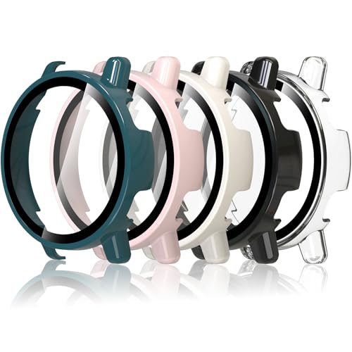 Hianjoo 5������ Garmin Vivoactive 5 �Ή� �P�[�X �ی�J�o�[+�t�B���� ��̌^ �K�[�~�� Vivoactive 5 �Ή� �J�o�[ �ی�t�B���� PC�f�ނ̃t���[�� �S�ʕی� �Ռ��z�� �����x�^�b�`