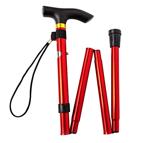 Free Duck 折りたたみ杖 折りたたみ ステッキ 杖 軽量 アルミ 長さ5段階調節 全6色