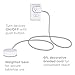 Cordinate Extension Cord with Switch On/Off Plug, 6 Ft Braided Power Cord Outlet Switch, 3 Prong, Slip Resistant Base, Tabletop or Wall Mount, Perfect for Lamps/Holiday Lights, White/Gray, 41095