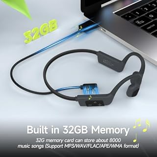 IFECCO Swimming Headphones Bluetooth 5.4 - Bone Conduction Underwater Headphones, IP68 Waterproof Open Ear Headpohnes with Mic, 32GB MP3 Player Memory for Swimming, Running, Cycling