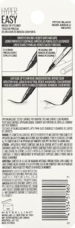 Maybelline Hyper Easy Liquid Pen No-Skip Eyeliner, Satin Finish, Waterproof Formula, Pitch Black, 0.018 Fl Oz