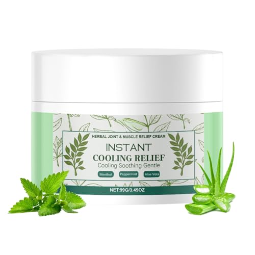 Instant Cooling Relief Cream - Sofort kühlende Creme - Menthol -Beruhigungscreme - Für Gelenkaktivitäten im ganzen Körper, Muskeln, Kopf, Lendenwirbel, Hals, Hände