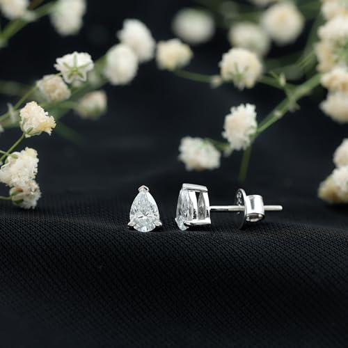 Certified 4X6mm Lab Grown Diamond Stud Earrings, Ef-Vs Quality, Diamond Solitaire Earrings in Silver - Ready To Gift3