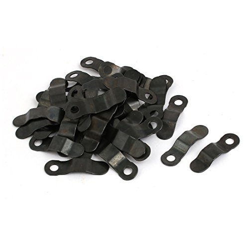 Image of uxcell Frame Turn Button, 1 inch Bow Shape Metal with Screws for Hanging Pictures, Photos, Drawings and Posters, Black, 50 Pcs