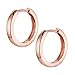 Produktbild MATERIA Ohrringe Creolen Rosegold Damen - Kreolen Silber 925 rose gold vergoldet 17mm klein mit Box SO-358-Rose