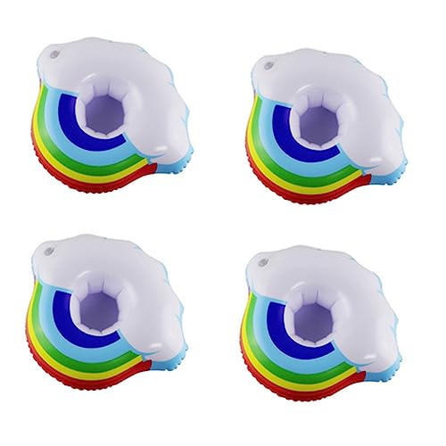 ibasenice 4 Piezas Portavasos Nube Plomada Colchonetas De Piscina para Flotar Inflables Flotadores De Agua Piscina De Flotación Piscina Inflable Colorful De Polivinilo Reutilizable