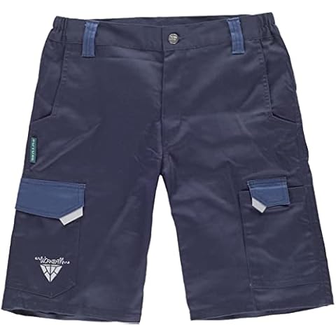 Workteam Pantalón Corto de Trabajo, Tejido Elástico, Detalles Reflectantes, Bermuda Unisex Marino+Azafata XL Cover
