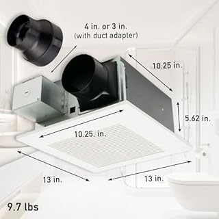 Panasonic WhisperFit Ceiling Mount Bathroom Exhaust Fan with Humidity Sensor, 50-80-110 CFM, FV-0511VFC1