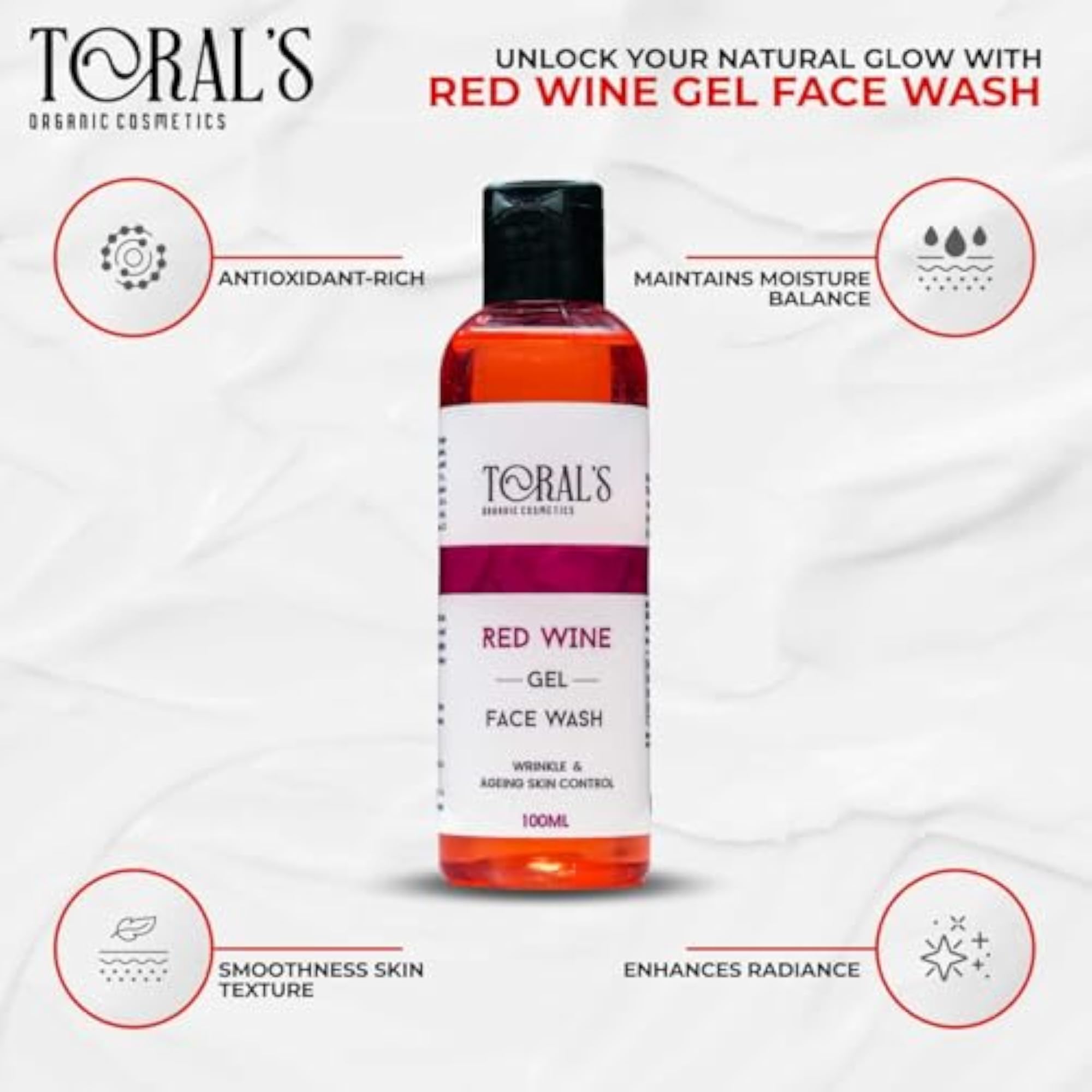 Toral Red Wine Anti-Aging Combo - Gel Face Wash & Cream