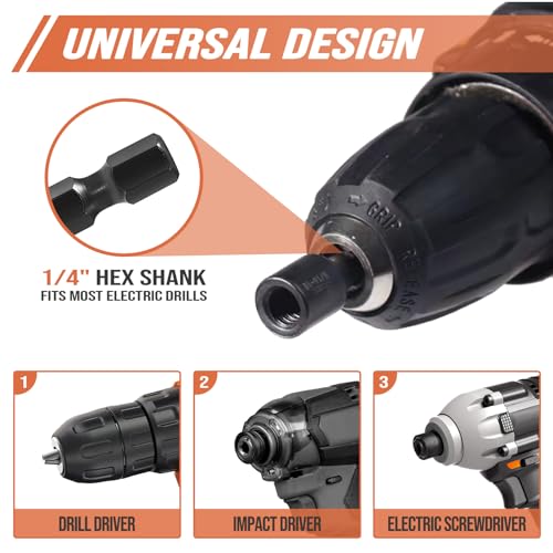 Swozzto 1/4"-20,3/8"-16, 5/16"-18 Hanger Bolt Driver 3 Pcs,Hanger Bolt Install Tool With 1/4 Hex Shank,Suitable For Double-Headed Screws thumb #2