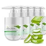 Harnstoff-Creme mit Aloe Vera, feuchtigkeitsspendende Hautlotion für trockene, raue Haut, Körpercreme mit Harnstoff Sanftes Peeling, Fußcreme für rissige Fersen, weiche, glatte Haut (5PCS)