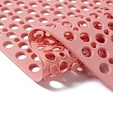 Nonslip Bathtub Mat Extra Soft TPE Bath Mat for Kids, Machine Washable Bathroom Shower Mat, Smooth/Non-Textured Tubs Only, 30L x 17W Inch (Pink)