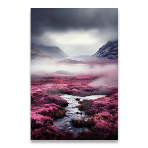 Impression sur toile triptyque roses rouges et nuages blancs décoration murale - 4