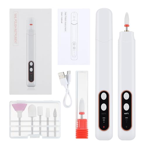 Perceuse à ongles électrique sans fil, lime à ongles rechargeable professionnelle pour pieds, kit de manucure et pédicure Efile à 3 vitesses avec forets à ongles pour polissage, meulage, coupe des