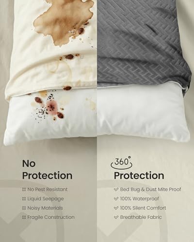 2 Pack Airsoft Fabric Pillow Protectors Queen Size, Soft 3D Pillow Cases - 4
