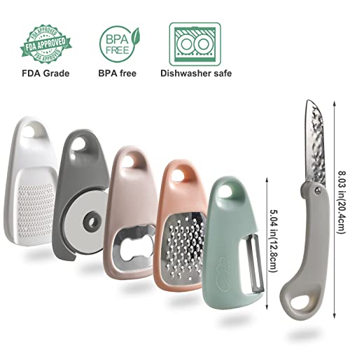 Kitchen Gadgets Set 6 Pieces, Space Saving Cooking Tools for Small Space Stackable Kitchen Accessories for Camping Glamping Travel Trailer Motorhome, Essential Portable Gadgets Gifts for RV Owners
