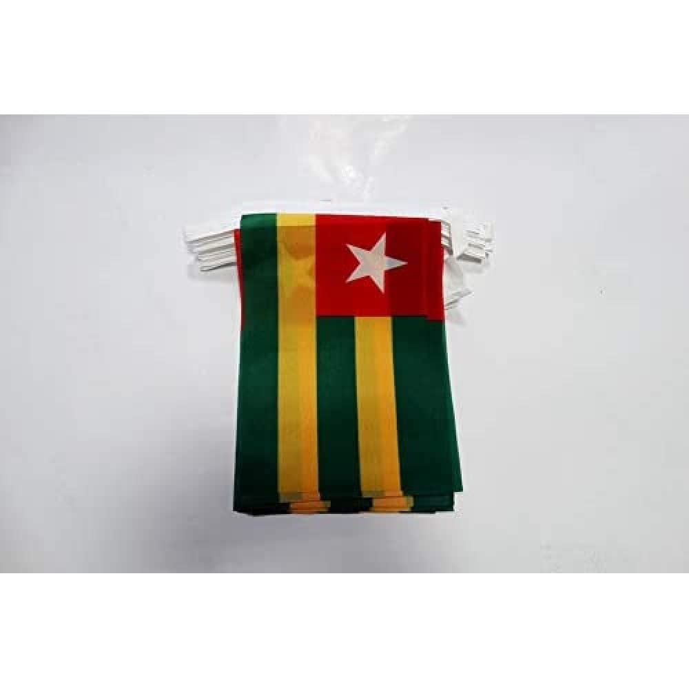 AZ FLAG Togo Bunting Flag, 20 Ft Garland with 20 Small Togolese Flags 8'' x 6'', 100% Polyester String Pennant, 6 meters — image 1