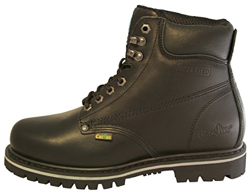 Cactus Men's 6" Black Full Grain Leather Oil-Resistant Outsole Boot2