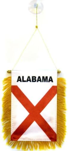 Wholesale lot 12 State of Alabama Mini Flag 4''x6'' Window Banner w/suction cup - Party Decorations Supplies For Parades - Prime Outside, Garden, Men Cave Decor Flag