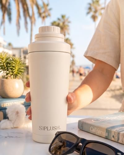 Image of Insulated Protein Shaker Bottle 24oz, Dishwasher Safe, Creamy Pink