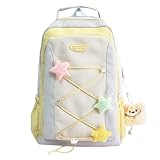 TONINMM Zaino Ryanair Zaino da Donna Capiente, Leggero E Portatile, con Blocchi di Colore, Adatto all'Uso Quotidiano.-Giallo-L30CM*W16CM*H45CM