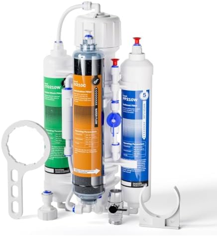Frizzlife FAF100 4-stufiges RODI Umkehrosmose-Filtersystem mit DI-Harzfilter für Aquarien, 100 GPD