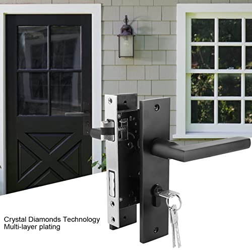 Euro Lock Door Handle, Space Aluminum Door Lock Complete Set with 3 Keys and Door Handle Thumb-Turn Knob Mortise Locks for Interior and Exterior Doors - Image 7